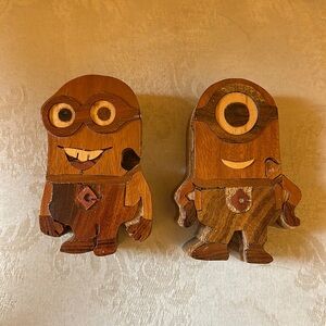 Minions, Despicable Me wooden puzzle, trinket box set of two
